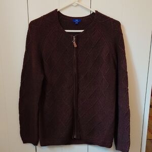 Lands' End Women's Brown Cardigan Sweater